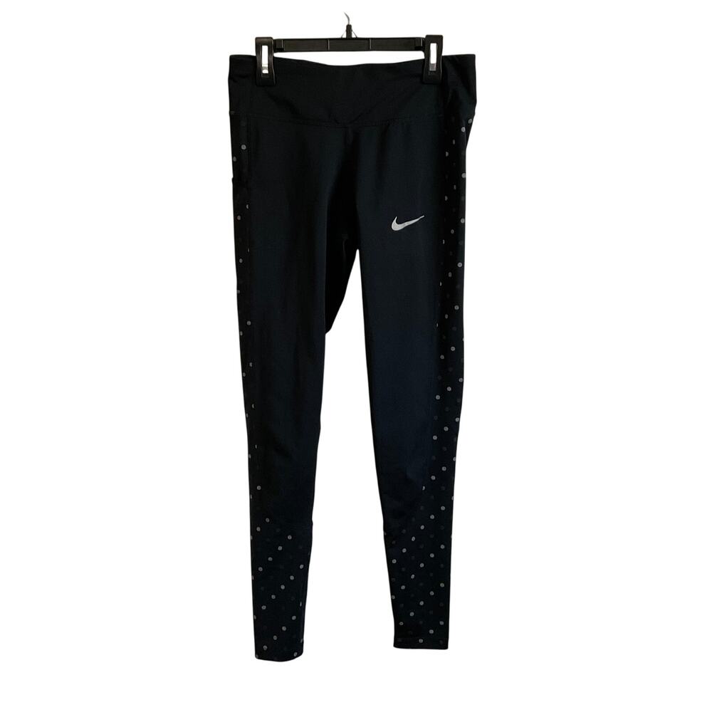 Nike Full Length‎ Black Polka Dot Leggings with Pockets - Size Small